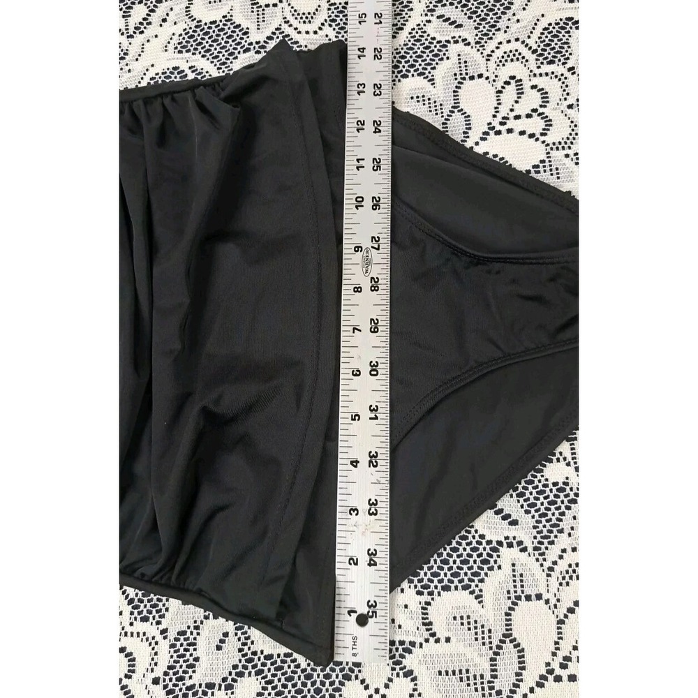 Cocoship Swimsuit Woman's Size M Solid Black One Piece Built-in Bra Halter Top - Picture 8 of 12